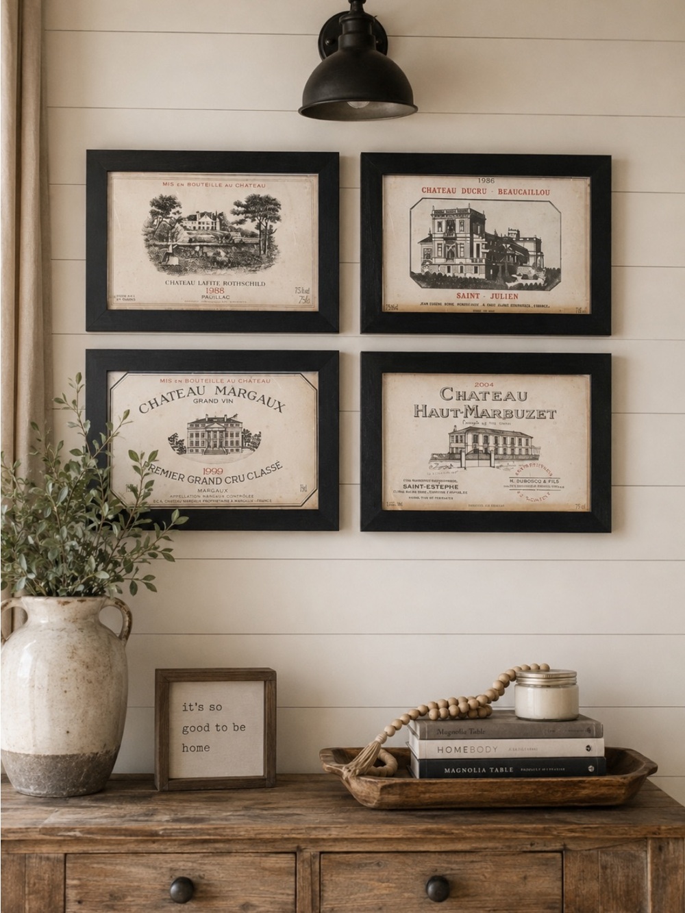 Set (4) French Vineyard Wine Giclée Prints.  Gallery Wall | Kitchen | 10”x14”